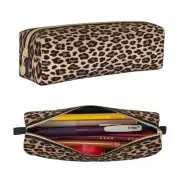 IMPCOKRU Small Pencil Bag Study Pencil Bag Key Pouch,Brown Leopard,Stationery...