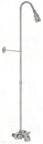 ADD-ON-SHOWER LESS CURTAIN BAR FOR CLAWFOOT TUB ON LEGS W/HEAVY DUTY FAUCET