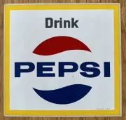 Pepsi vintage advertising sticker 30cm X 30cm *new With Adhesive Backing Intact*