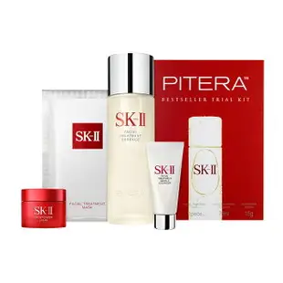 【SK-II】暢銷體驗組 (青春露(75ml)+潔面乳(20g)+活膚霜(15g)+青春敷面膜(1PCS))_國際航空版