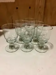 Set of 6 La Mediterranea Vidreco Recycled Green Glass Water/ Wine Brand New