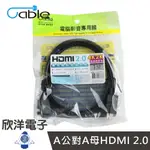 ※ 欣洋電子 ※ CABLE HDMI 2.0劇院級影音延長線1M/1米/1公尺(TU-HDMIPS10) #A公對A母HDMI 2.0