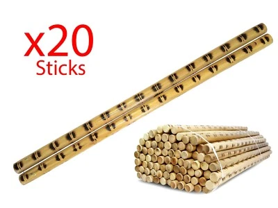 x20 Escrima Sticks , Kali Arnis 26 inch Rattan for Martial Art Training, Burnt