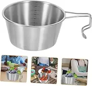 VANZACK Picnic Bowl Camping Cooking Gear Camping Cooking Bowls Camping Bowls Stainless Bowls Soup Cups with Handles Camping Cooking Pot Soup Bowls with Handles Water Cup Stainless Steel