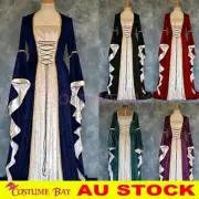 Medieval Gothic Renaissance Gown Velvet Witch Wench Victorian Dress Costume AU