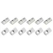 Roll in Spring T Nuts (M8x20mm) 12Pcs, Carbon Steel Spring Loaded T Nut Silver