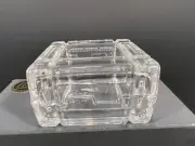 Fine RARE Kennedy Center Lead Crystal Trinket Box Desk Accessory measures 3 7/8"