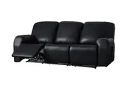 PU Leather Recliner Sofa Covers Waterproof Sofa Couch Slipcover Protector-Black