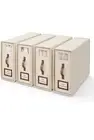 4 Pack Foldable Bed Sheets Set Organizers and Storage Beige Super King size