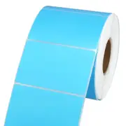 DIRECT THERMAL PERM 100X150 400LPR 25MM PERFORATED BLUE 1AC