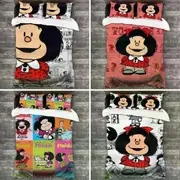 v51 Bed Sheets Mafalda Cartoon Bedding Set Duvet Cover Bed Set Quilt Cover Pillowcase Comforter king Queen Size Boys Adult Bedding Set 3-Piece Bedding