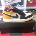 正版 AIR JORDAN 1 LOW 麂皮 低筒 AJ1黑黃 喬丹一代 籃球鞋 553558-127