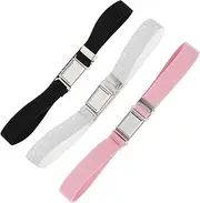 [Yardenfun] Child-friendly Elastic Belts for Boys Girls Buckle Adjustable Stretchy Waist Belts for Dress Jeans 3pcs Set