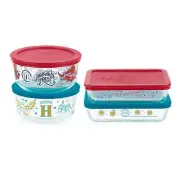 PYREX 8pcs Glass Food Storage Harry Potter Decorated Round & Rectangle Container