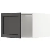 METOD top cabinet for fridge/freezer, white/Lerhyttan black stained, 60x60x40 cm