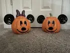 Disney Mickey And Minnie Mouse Halloween Pumpkin Cookie Jar Canister- New