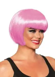 Underwraps Women Costume Accessory Hair Adults Short Bob Cut Wig Bubble Gum Pink