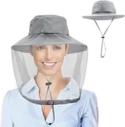CozyCabin Mosquito Head Net Hat with Hidden Net Mesh for Outdoor Lover Hiking Fishing Beekeeping Gardening Men or Women