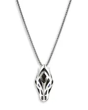 John Hardy Men's Sterling Silver Naga Blue Sapphire Snake Pendant Necklace, 22