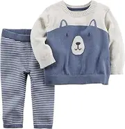 [Carter's] Baby Boys' 2 Piece Bear Face Little Sweater Set