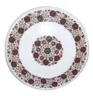 24" White Marble Side Coffee Table Carnelian Stone Floral Inlay Art Garden Decor