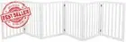 6-Panel Wooden Pet Gate Freestanding Foldable Dog Fence Barrier 282x60.5cm White