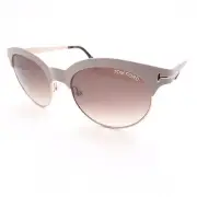 Tom Ford 438 28F Angela Matte Beige Gold Brown Fade Sunglasses Authentic