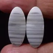 100% Natural Lovely Pair White MONTANA Agate 16.10 Cts. Cabochon Loose Gemstone