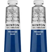 2x Winsor & Newton 200ml Winton Oil Colour Paint Artist/Painting Prussian Blue