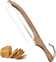 Bow Bread Knife, Sourdough Bread Slicer for Homemade Bread, Sourdough Bread Cutter, Wooden Bread Knife with Cover - Premium Stainless Steel