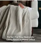 NEW - Sunbeam Electric Heated Throw/ Blanket Microplush 50" x 60" - Grey
