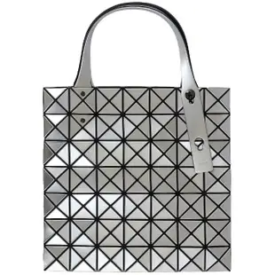 【ISSEY MIYAKE 三宅一生】BAOBAO 亮面方格7x7肩背/手提包(銀色)