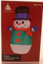 INDOOR Inflatable Christmas Snowman Tabletop AIRDORABLE Airblown 22"USB/Battery