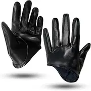 [Generic] Warm Women Mittens - Screen Touch PU Leather Gloves - Half Finger Gloves, Warm Female Gloves for Pole Dancing Disco Cosplay