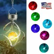 Outdoor Wind Chimes Light Solar LED Spinner Lights Color Changing Hanging Garden