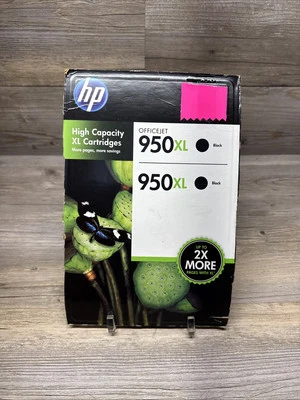 HP Officejet 950XL Black Ink Genuine OEM 2 Pack Cartridge Expired 2015