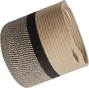 FUNNETOYU Cotton Rope Woven Storage Basket Stylish Laundry Room Organizer Decorative Basket for Clothes Handwoven Garden Weave Basket Space Saving Design