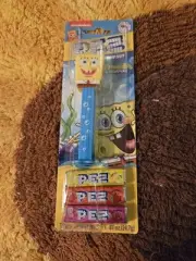 SPONGEBOB SQUAREPANTS Pez Dispenser SPONGEBOB W/ LIGHT BLUE STEM with candy