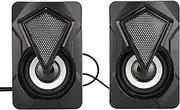 Computer Speaker, 5V USB Powered Portable Desktop PC Speakers with RGB Colorful LED Lights for Game Consoles, PCs, Laptops, Tablets, 3.5 Mm Headphone Jack, 40Hz-18KHz