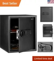 Steel Home Security Safe with Programmable Electronic Lock, Secure Valuables,...