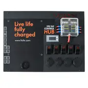 VoltX 12V Control Box 4 USB Ports With LED Lights Portable Inbuilt Voltmeter Quick Charge Camping RV Caravan Easy To Carry Anderson Plug