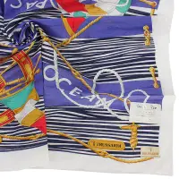 在飛比找momo購物網優惠-【TRUSSARDI】海洋水手波紋純綿帕巾領巾(藍紫色)