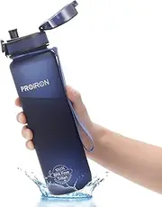 PROIRON 500ml/1l (17/32oz) Water Bottle Leak-Proof Drink Bottle BPA Free USA Tritan Material Gym Bottle with Protein Shaker, Flip Top Lid & Removable Strainer for Fitness Cycling