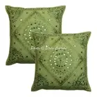 Ethnic Decorative Sofa Cushion Covers Embroidered 16 x 16 Cotton Pillow Cases