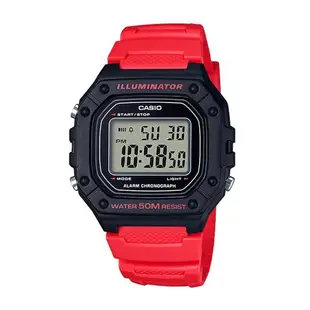 CASIO 卡西歐 W-218H 復古方型LED多功能防水電子錶