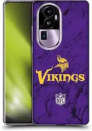 Head Case Designs Officially Licensed NFL Coloured Marble Minnesota Vikings Graphics Soft Gel Case Compatible with Oppo Reno10 Pro+