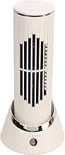 Bladeless, 3 Speeds, USB Tower Desk Fan, Quiet Rotating Portable Electric Standing Table Fan for Office Bedroom White, Shaking Mode