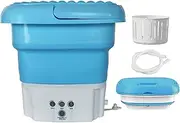 Portable Folding with Rotary Tumble Dryer Bucket for Baby Clothes, Underwear, Socks, to, Perfect for Travel, Apartment, Light and Easy to Carry (Blue)