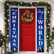 Christmas Nativity Porch Sign Banner Merry Christmas Door Banner Joy to the W...