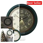 Forest Green 18" Large Wall Clock with Auto Light Sensor - Quiet Quartz Movement